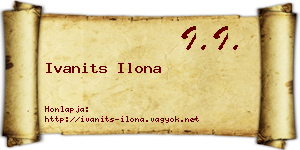 Ivanits Ilona névjegykártya
